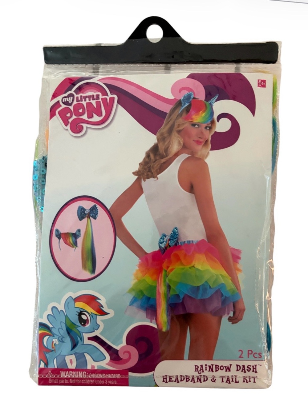 NWT My Little Pony Rainbow Dash Headband & Tail Costume Set